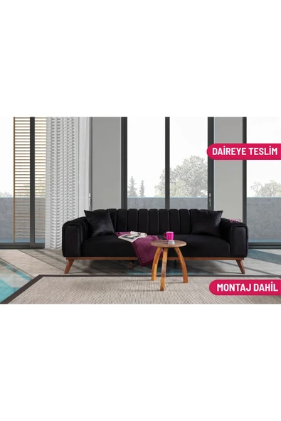 Perla Sofa   VELAR YATAKLI KANEPE BABYFACE SİYAH ürün görseli 1