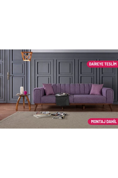 Perla Sofa   VELAR YATAKLI KANEPE KETEN MOR ürün görseli 1