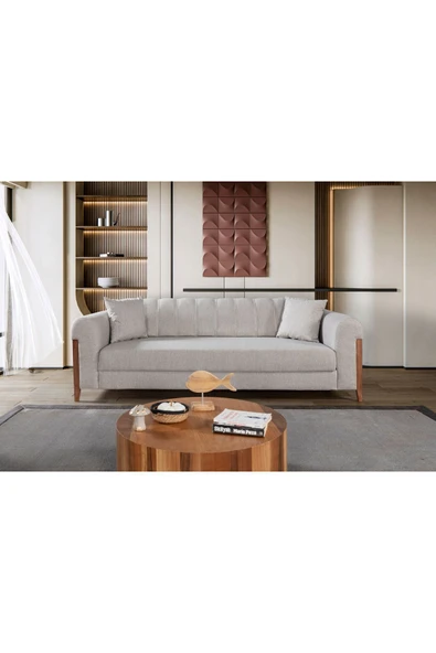 Perla Sofa   KİTKAT AHŞAP YATAKLI SANDIKLI KANEPE KREM ürün görseli 1