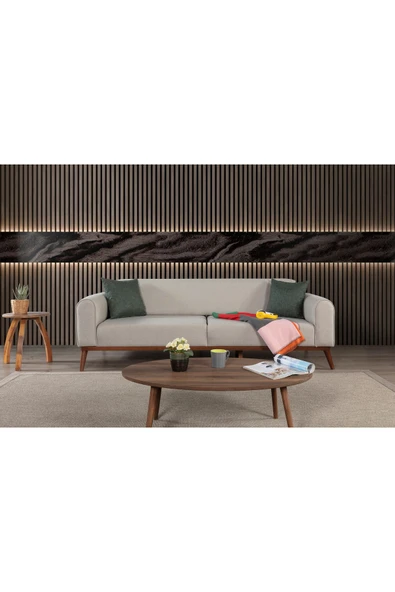 Perla Sofa   SENECA KETEN KOLTUK TAKIMI, KREM - Resim 3