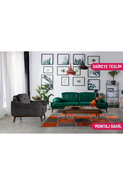 Perla Sofa   NELSON YATAKLI KOLTUK TAKIMI BABYFACE YEŞİL ürün görseli 1