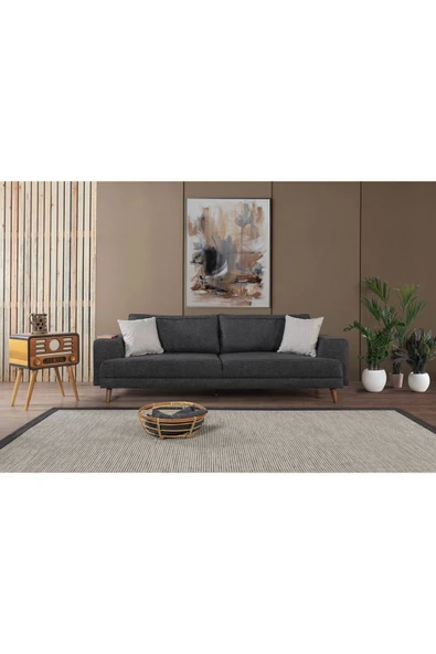 Perla Sofa   NOBİS YATAKLI KANEPE KETEN ANTRASİT ürün görseli 1