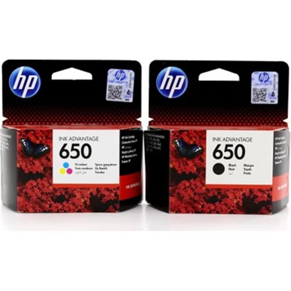 HP CZ101AE + CZ102AE 650 Siyah + Renkli Kartuş Seti ürün görseli 1