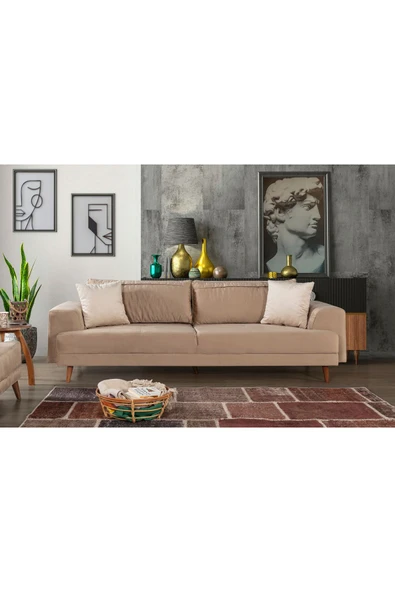 Perla Sofa   NOBİS YATAKLI KANEPE BABYFACE SÜTLÜ KAHVE ürün görseli 1
