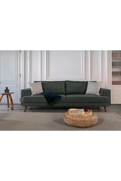 Perla Sofa   NOBİS YATAKLI KANEPE KETEN YEŞİL ürün görseli 1