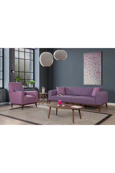 Perla Sofa   SENECA KETEN KOLTUK TAKIMI, MOR ürün görseli 1