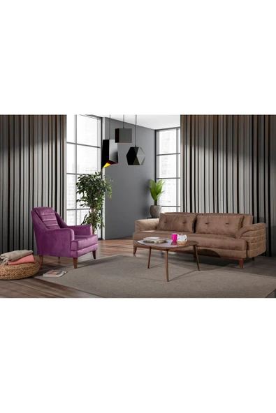 Perla Sofa   Madrid Koltuk Takımı Bora Kahve - Resim 2