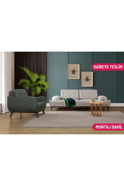 Perla Sofa   NELSON YATAKLI KOLTUK TAKIMI KETEN KREM ürün görseli 1