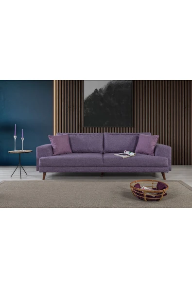 Perla Sofa   NOBİS YATAKLI KANEPE KETEN MOR ürün görseli 1