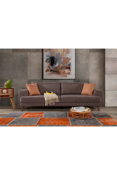 Perla Sofa   NOBİS YATAKLI KANEPE KETEN KAHVE ürün görseli 1