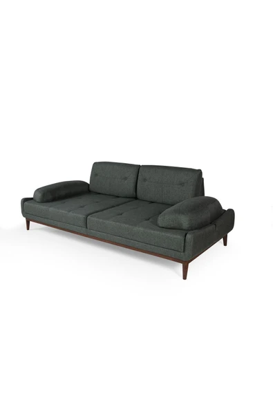 Perla Sofa   NELSON ÜÇLÜ KOLTUK KETEN YEŞİL - Resim 7