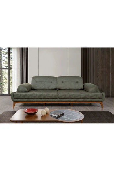 Perla Sofa   Nelson Üçlü Koltuk Bora Yeşil ürün görseli 1