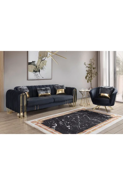 Perla Sofa   VALES KOLTUK TAKIMI ANTRASİT ürün görseli 1