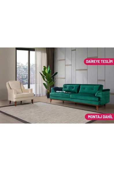 Perla Sofa   Madrid Koltuk Takımı Babyface Yeşil ürün görseli 1
