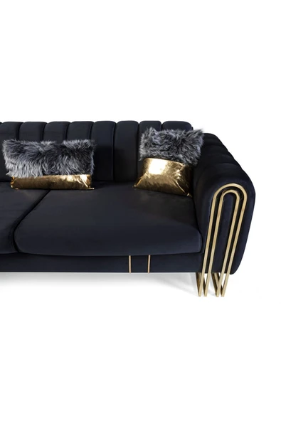 Perla Sofa   VALES KOLTUK TAKIMI ANTRASİT - Resim 4