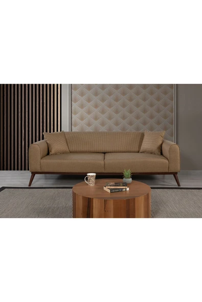 Perla Sofa   SENECA YATAKLI KANEPE KETEN HARDAL KAZAYAĞI ürün görseli 1