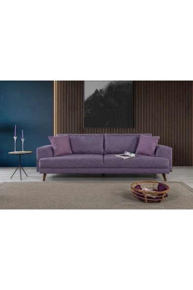 Perla Sofa   NOBİS YATAKLI KANEPE KETEN MOR ürün görseli 1