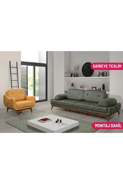 Perla Sofa   NELSON YATAKLI KOLTUK TAKIMI BORA YEŞİL ürün görseli 1