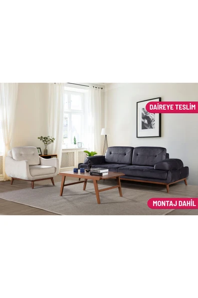 Perla Sofa   NELSON YATAKLI KOLTUK TAKIMI BABYFACE ANTRASİT ürün görseli 1