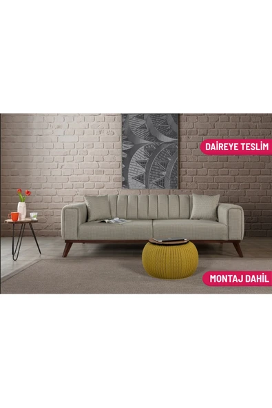 Perla Sofa   VELAR YATAKLI KANEPE KETEN AÇIK YEŞİL KAZAYAĞI ürün görseli 1