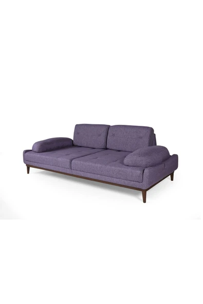 Perla Sofa   NELSON ÜÇLÜ KOLTUK KETEN MOR - Resim 5