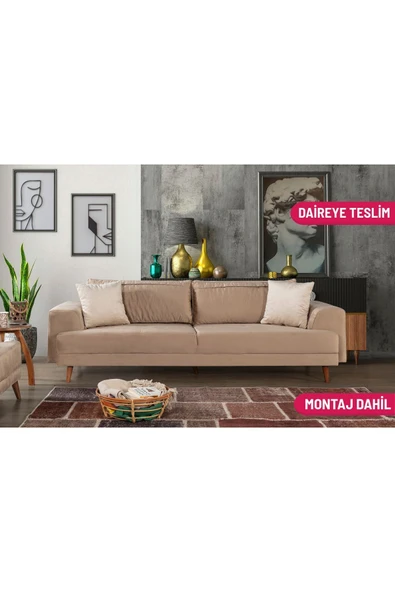 Perla Sofa   NOBİS YATAKLI KANEPE BABYFACE SÜTLÜ KAHVE ürün görseli 1