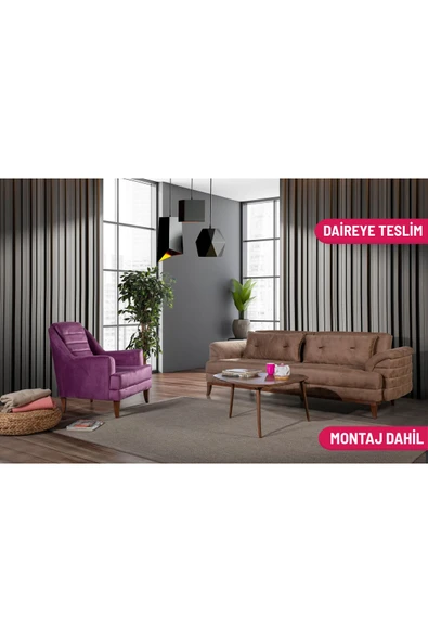 Perla Sofa   Madrid Koltuk Takımı Bora Kahve ürün görseli 1