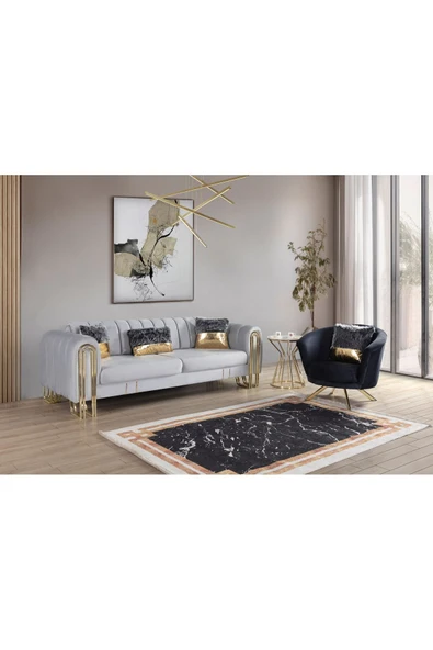 Perla Sofa   Vales Koltuk Takımı Açık Gri ürün görseli 1