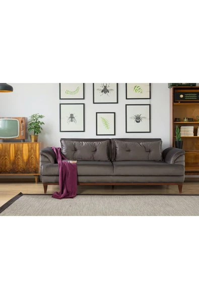Perla Sofa   Madrid Üçlü Yataklı Kanepe Babyface Antrasit ürün görseli 1