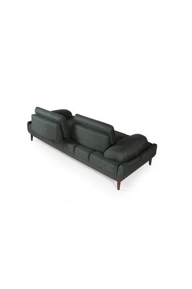 Perla Sofa   NELSON ÜÇLÜ KOLTUK KETEN YEŞİL - Resim 8