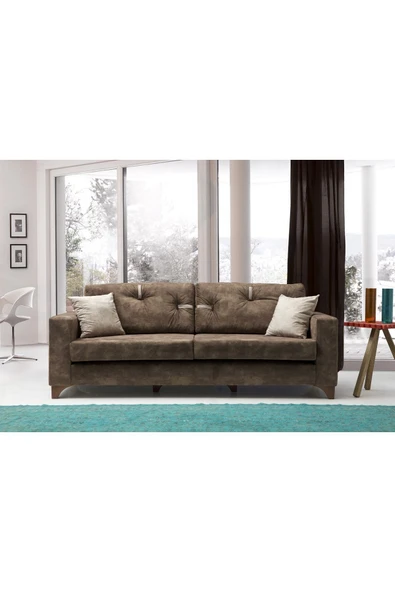 Perla Sofa   Konfor Üçlü Kanepe Kahve ürün görseli 1