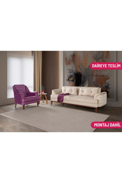 Perla Sofa   Madrid Koltuk Takımı Babyface Krem ürün görseli 1