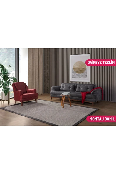 Perla Sofa   Madrid Koltuk Takımı Bora Antrasit Bordo ürün görseli 1