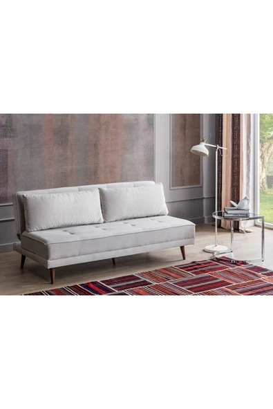 Perla Sofa   RETRO KOLSUZ YATAKLI KANEPE KREM ürün görseli 1