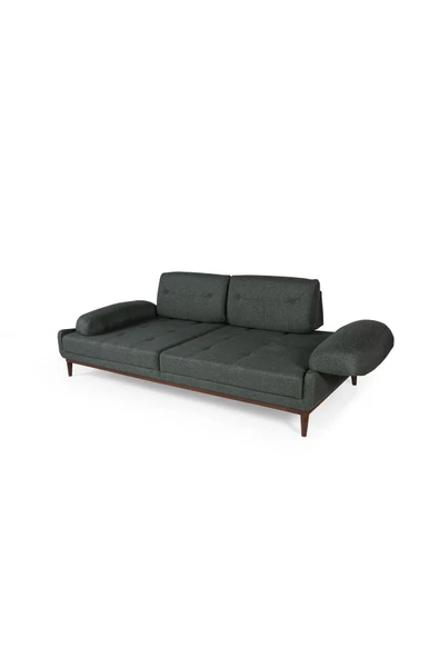 Perla Sofa   NELSON ÜÇLÜ KOLTUK KETEN YEŞİL - Resim 6
