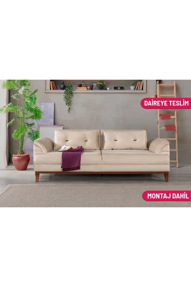 Perla Sofa   Madrid Üçlü Yataklı Kanepe Babyface Krem ürün görseli 1