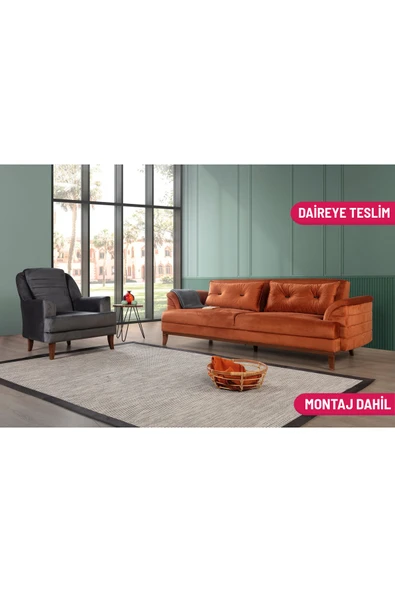 Perla Sofa   Madrid Koltuk Takımı Babyface Turuncu ürün görseli 1
