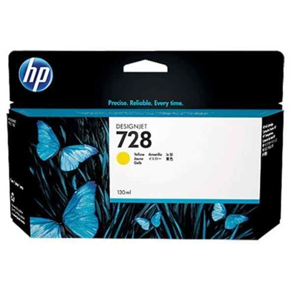 HP 728 Yellow Sarı 130ML Plotter Kartuşu F9J65A ürün görseli 1