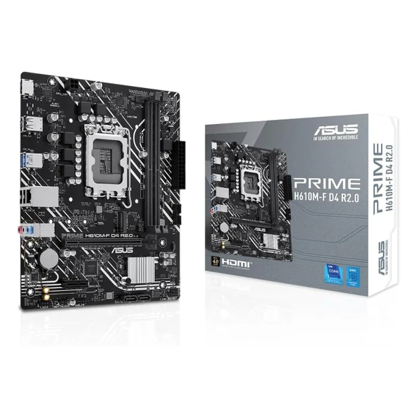 Asus Prime H610M-F D4 R2.0 DDR4 (3200MHz)OC M.2 HDMI PCIe 4.0 1700P mATX Anakart ürün görseli 1