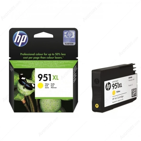 HP 951XL Yellow Sarı Yüksek Kapasite Kartuş CN048AE ürün görseli 1