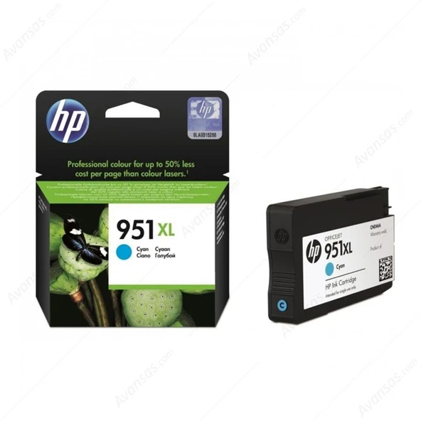 HP 951XL Cyan Mavi Yüksek Kapasite Kartuş CN046AE ürün görseli 1
