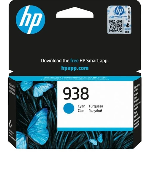 HP 938 Cyan Mavi Kartuş 4S6X5PE ürün görseli 1