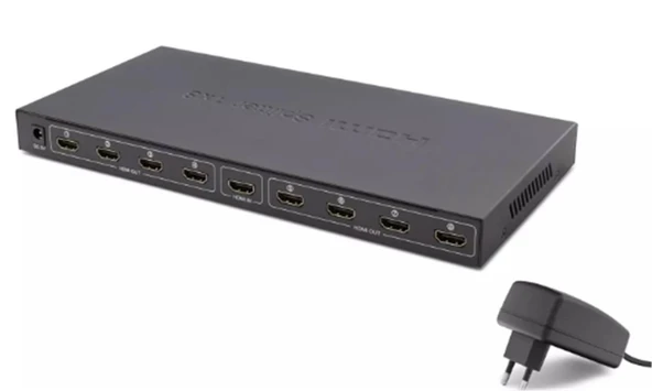 Hadron Hdx1332 8 port Hdmi Splitter 1.4V 1080P 4K 1-In 8-Out Siyah ürün görseli 1