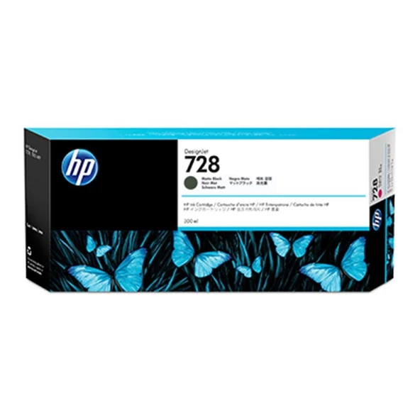 HP 728 Matte Black Mat Siyah 300ML Plotter Kartuşu F9J68A ürün görseli 1