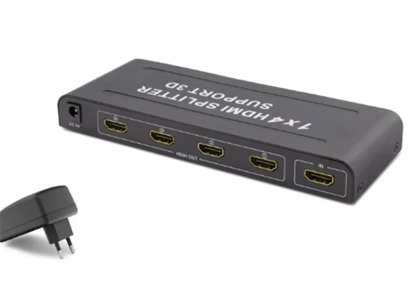 Hadron Hdx1294 4 Port Hdmi Splitter 1.4V 1080P 3D 1-In 4-Out Siyah (Giriş 1xHDMI-Çıkış 4 xHDMI) ürün görseli 1