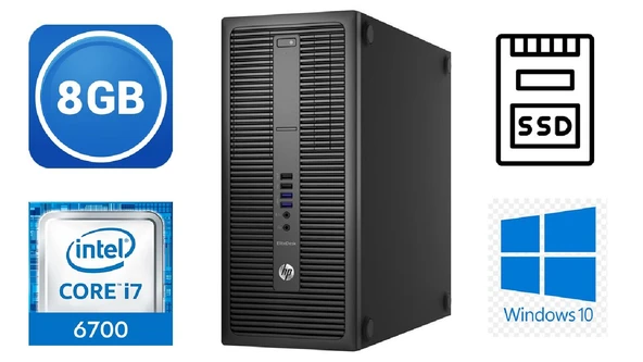HP Elitedesk 800 G2 TWR İ7-6700 8 GB Ram 256 SSD Masaüstü Bilgisayar - Outlet ürün görseli 1