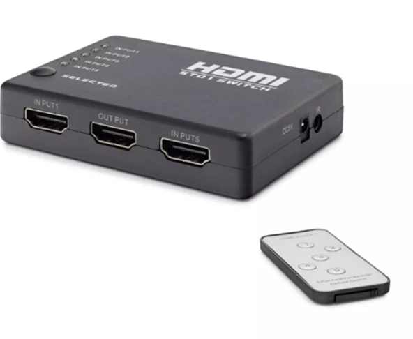 Hadron Hdx1272  5 Port Hdmi Switch 5Giriş 1Çıkış Kumandalı ürün görseli 1