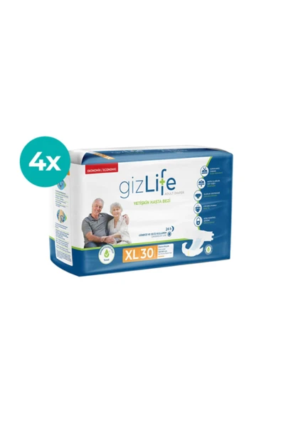 Gizlife Belbantlı Ekstra Büyük Boy Xl 30'lu 4 Adet Hasta Bezi ürün görseli 1