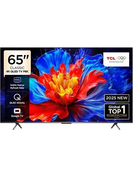 TCL 65P8K 65" 165 Ekran Uydu Alıcılı 4K Ultra HD Google LED TV ürün görseli 1