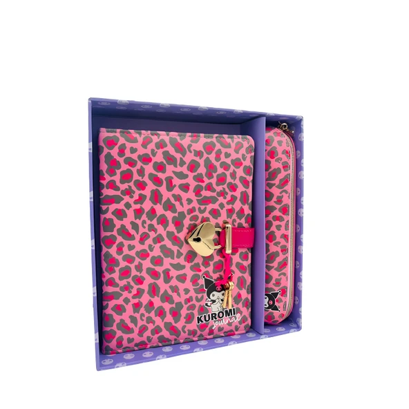 Victoria Jounals 1973 Kuromi Kilitli Defter 80 Gr. 160 Yaprak Çizgili + Vegan Deri Kalem Kutusu ürün görseli 1